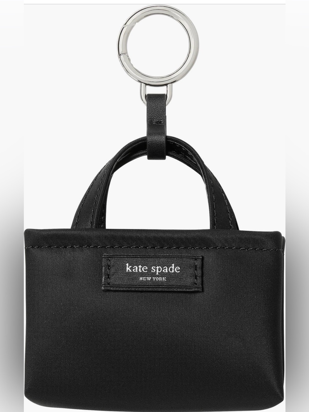 New! Kate Spade New York nano tote bag charm in black, new with tag in plastic